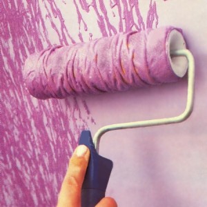 Putting yarn around a paint roller can add a little flair to your wall painting